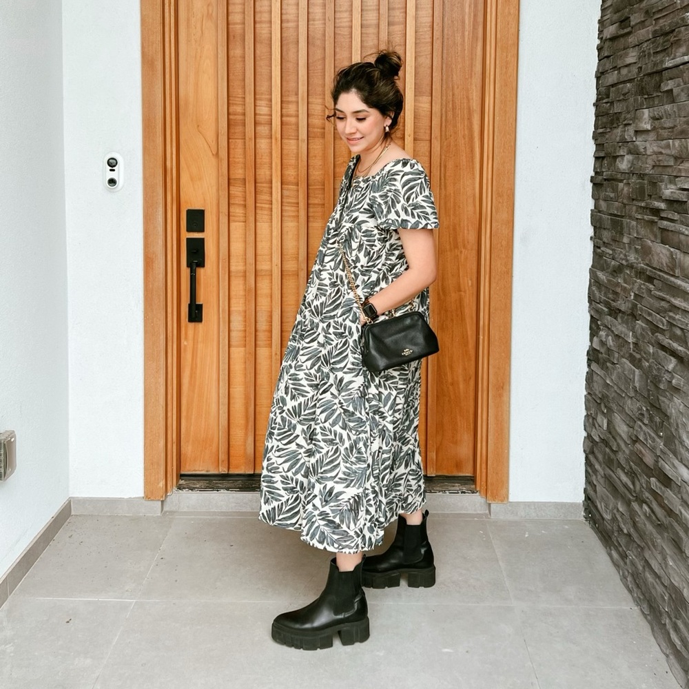 Botanical Print Midi Dress 🤍